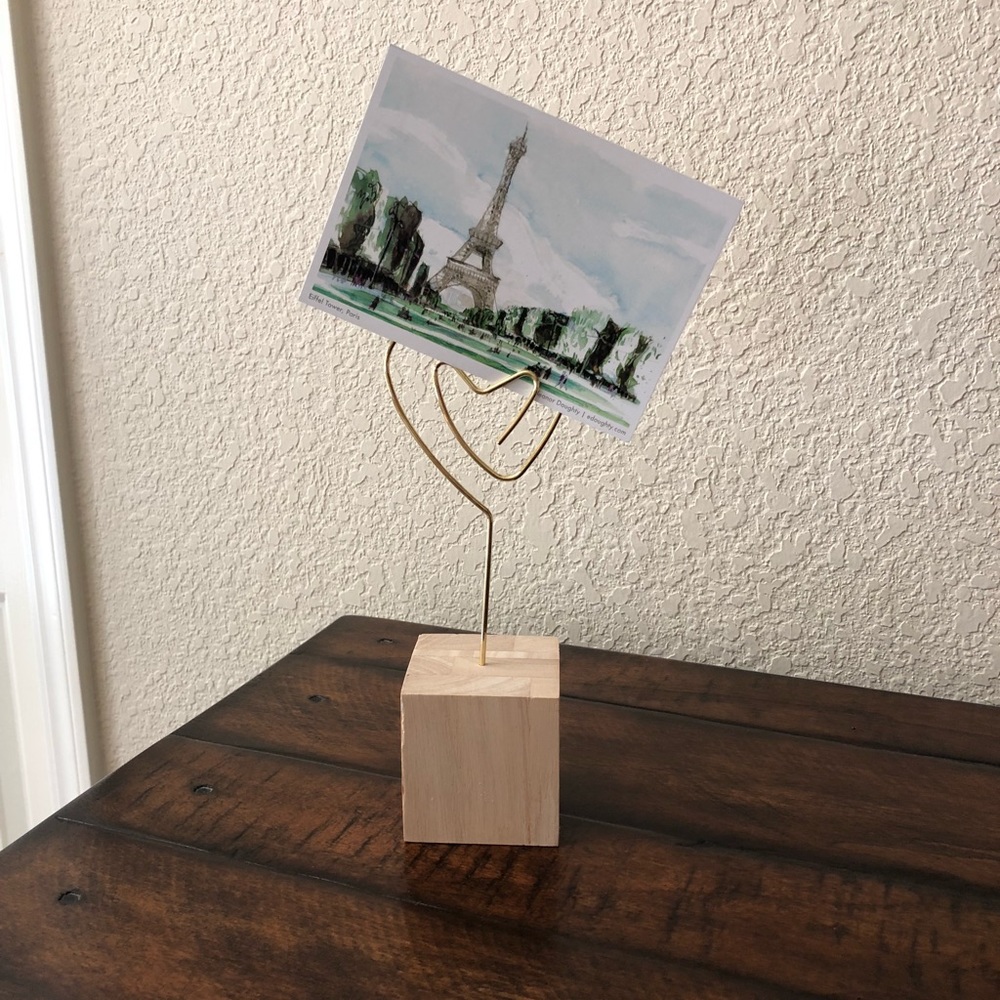 Paper Source Heart Shaped Wood Photo Clip